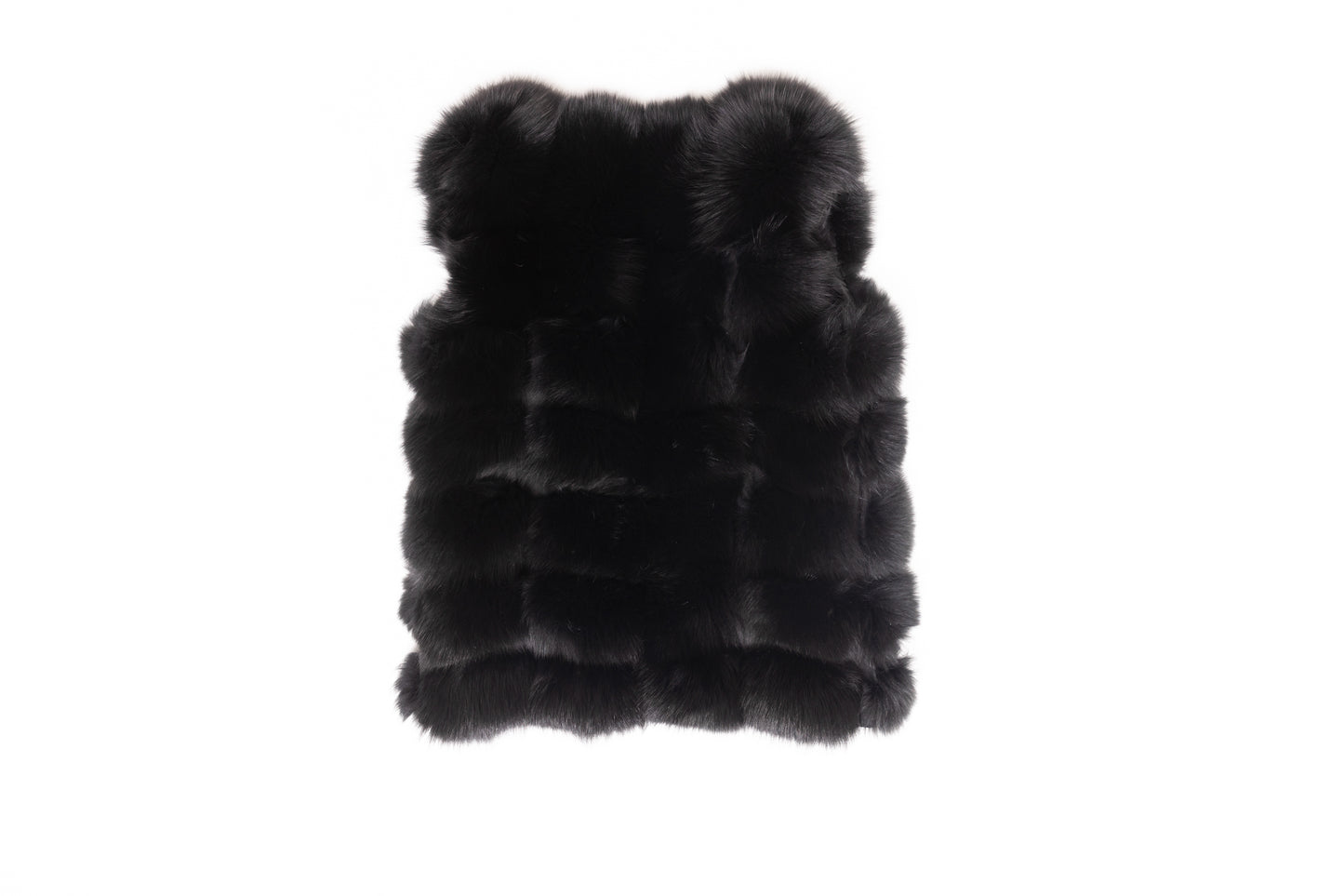Real Fur Sleeveless Black Gillet