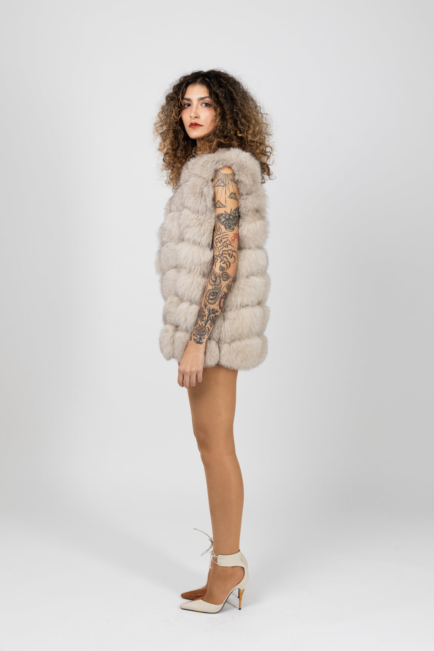Real Fur Sleeveless Fawn Gillet