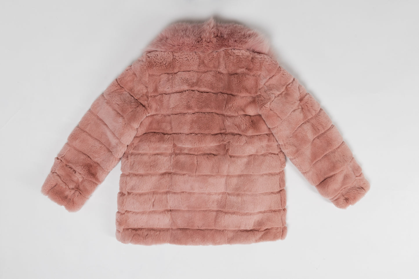 Real Fur Long Sleeve Pink Jacket