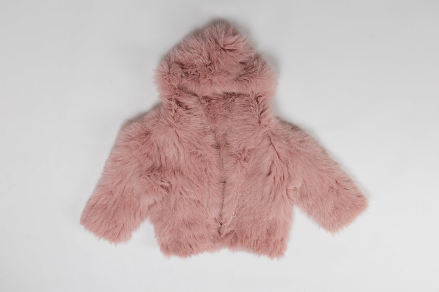 Real Fur Hooded Pink Jacket