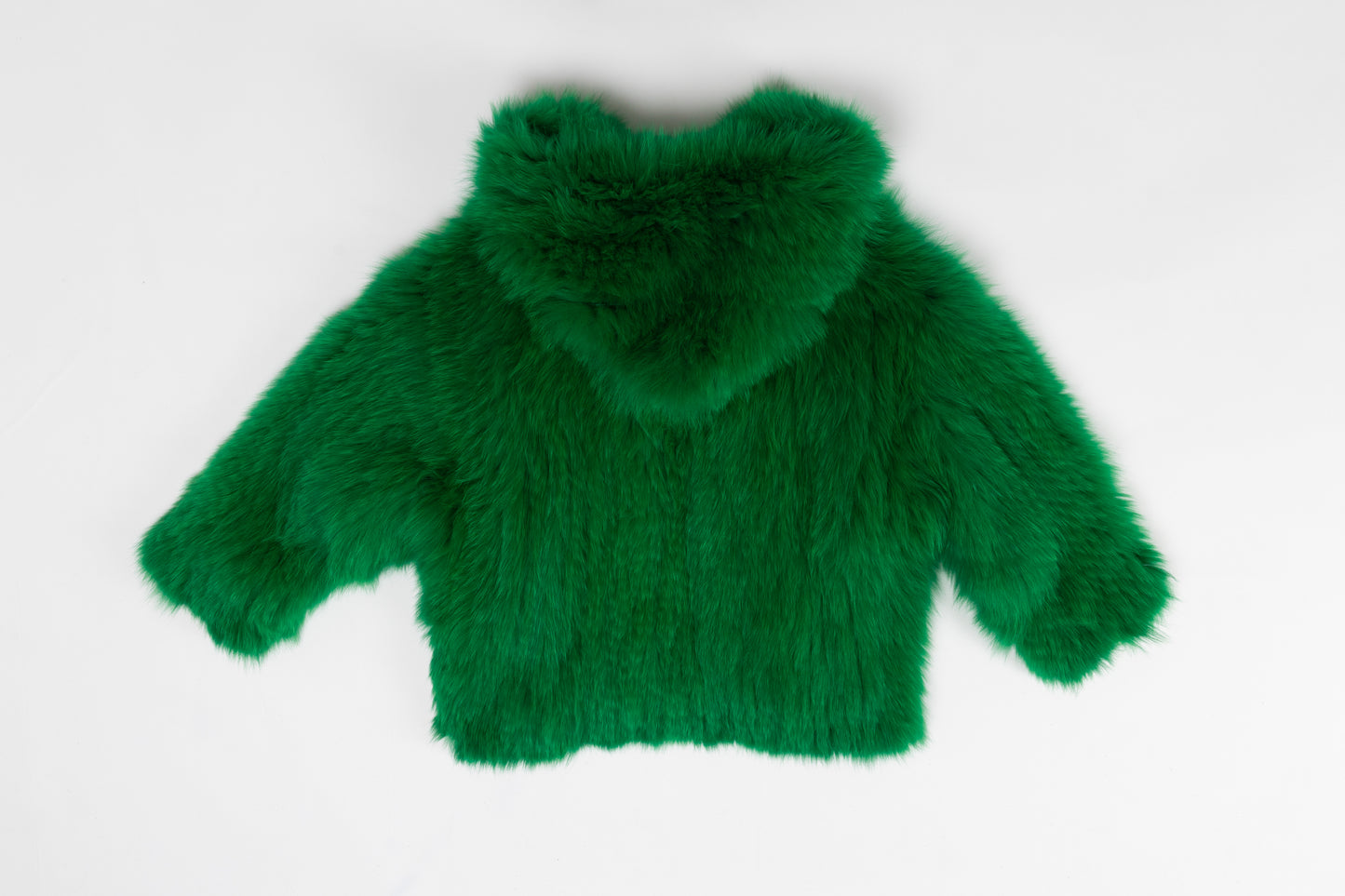 Real Fur Hooded Green Jacket