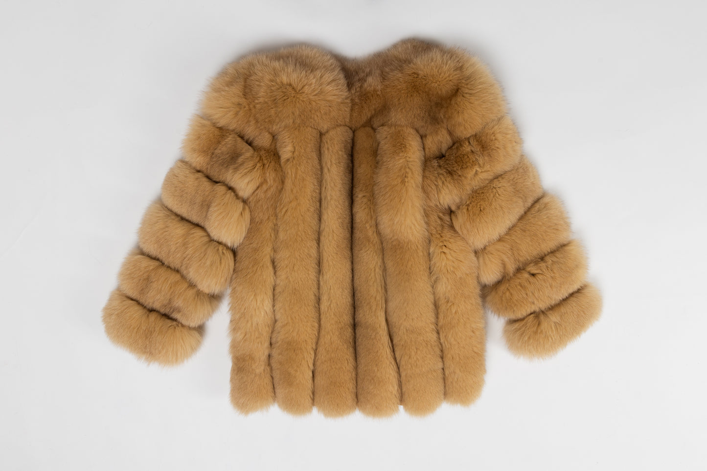 Real Fur Long Sleeve Tan Jacket