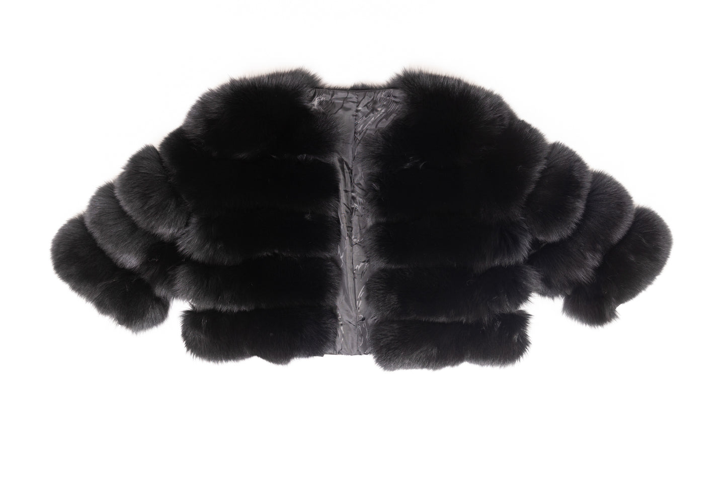 Real Fur Short Black Jacket