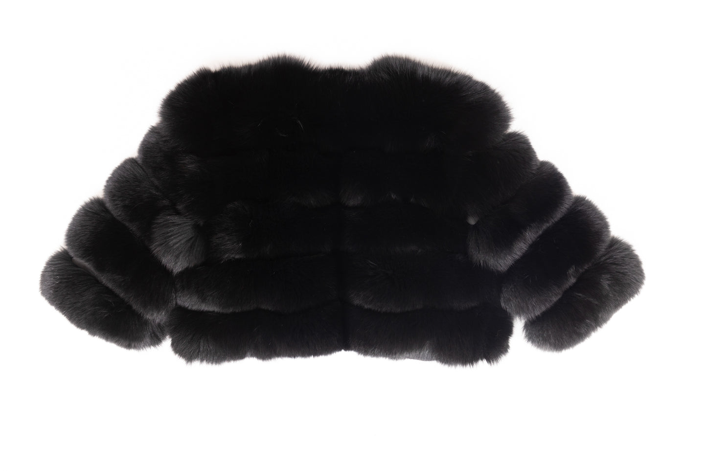 Real Fur Short Black Jacket