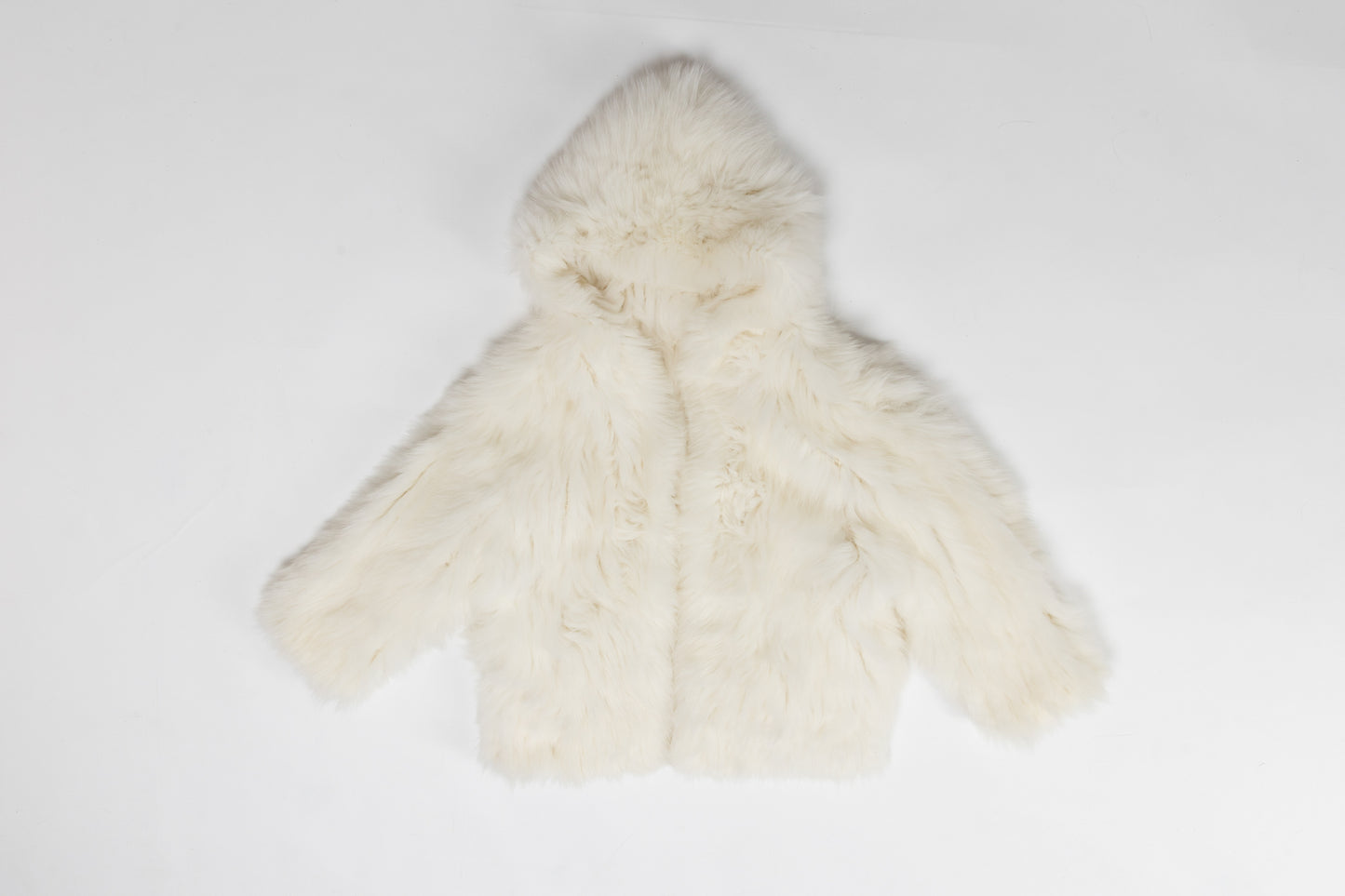 Real Fur Hooded White Jacket