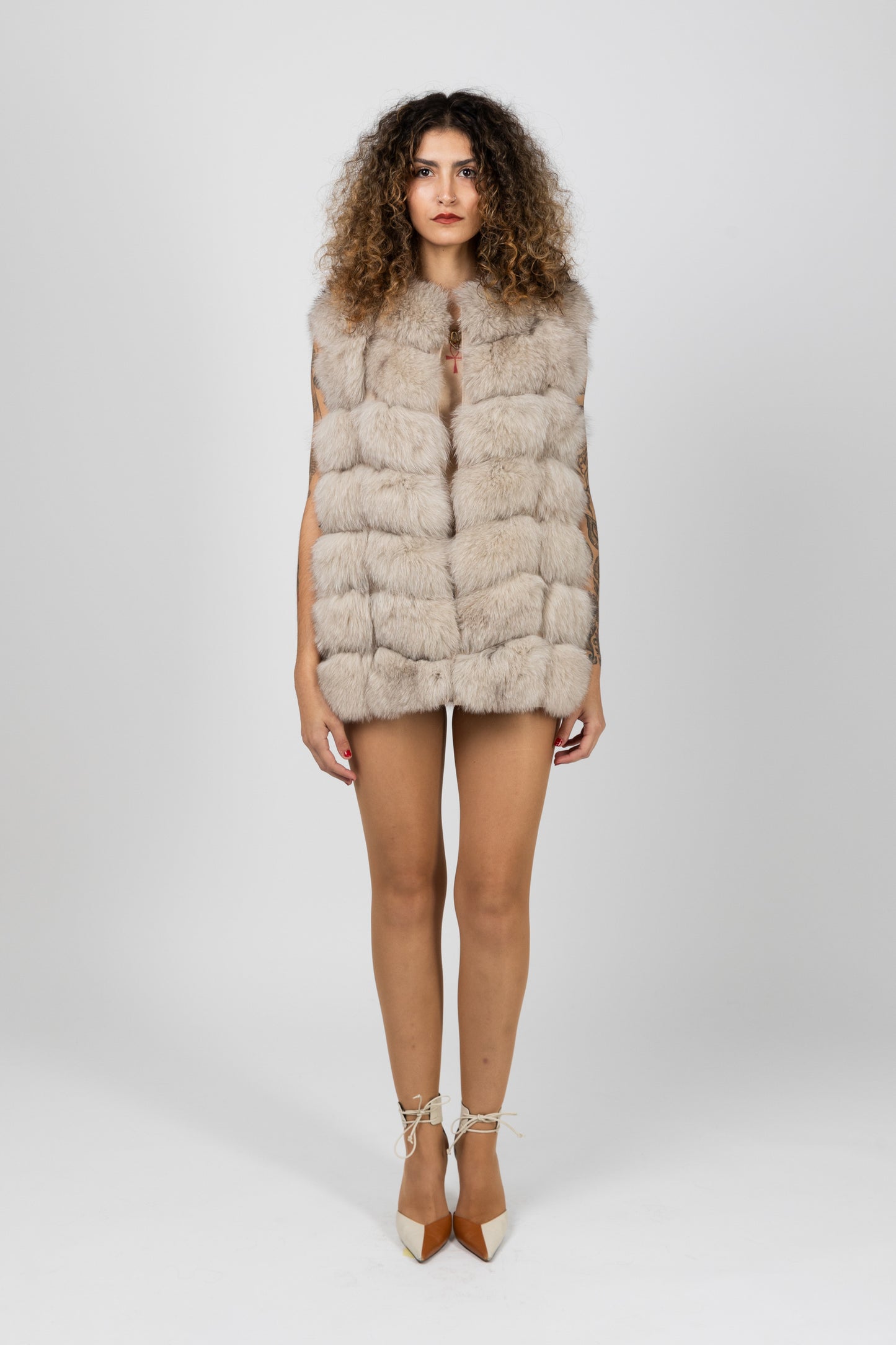 Real Fur Sleeveless Fawn Gillet