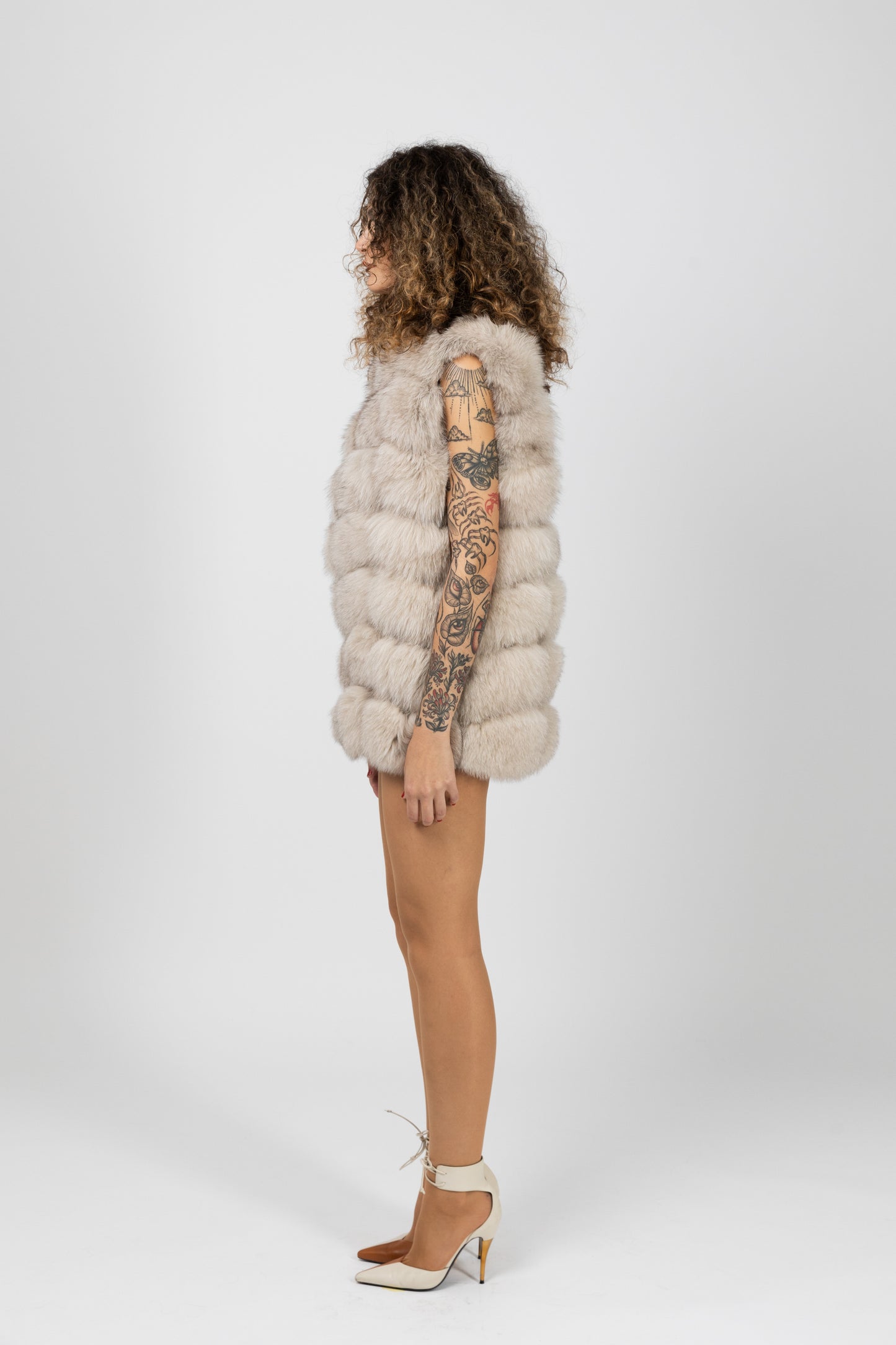 Real Fur Sleeveless Fawn Gillet